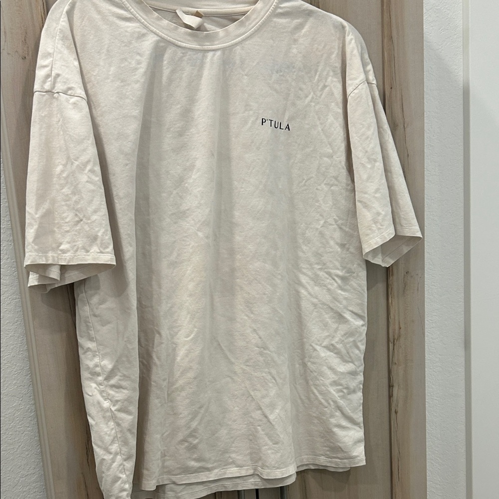 P'tula Women’s Off-White Oversized Short Sleeve Tee